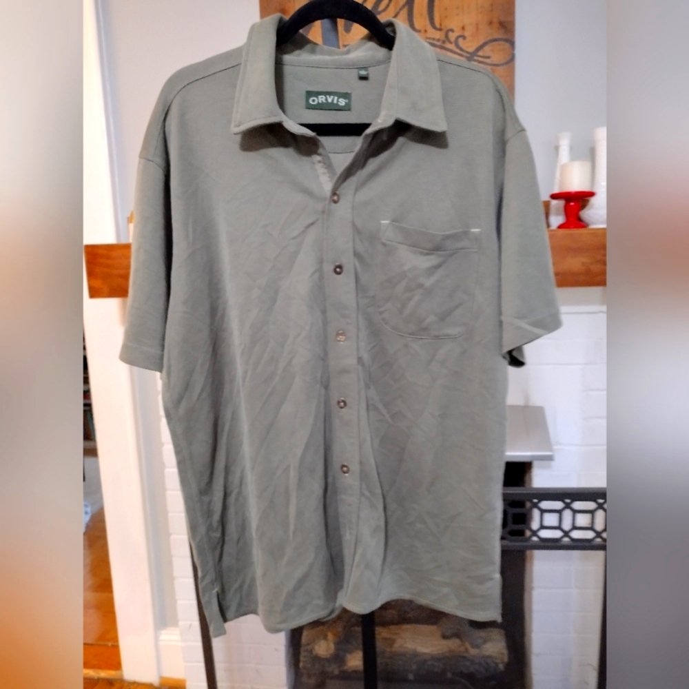 Orvis Men's Casual Button Down Shirt - Olive Green